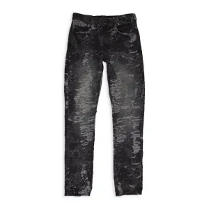 JACQUARD SLIM STRAIGHT SCHWARZE SKINNY JEANS