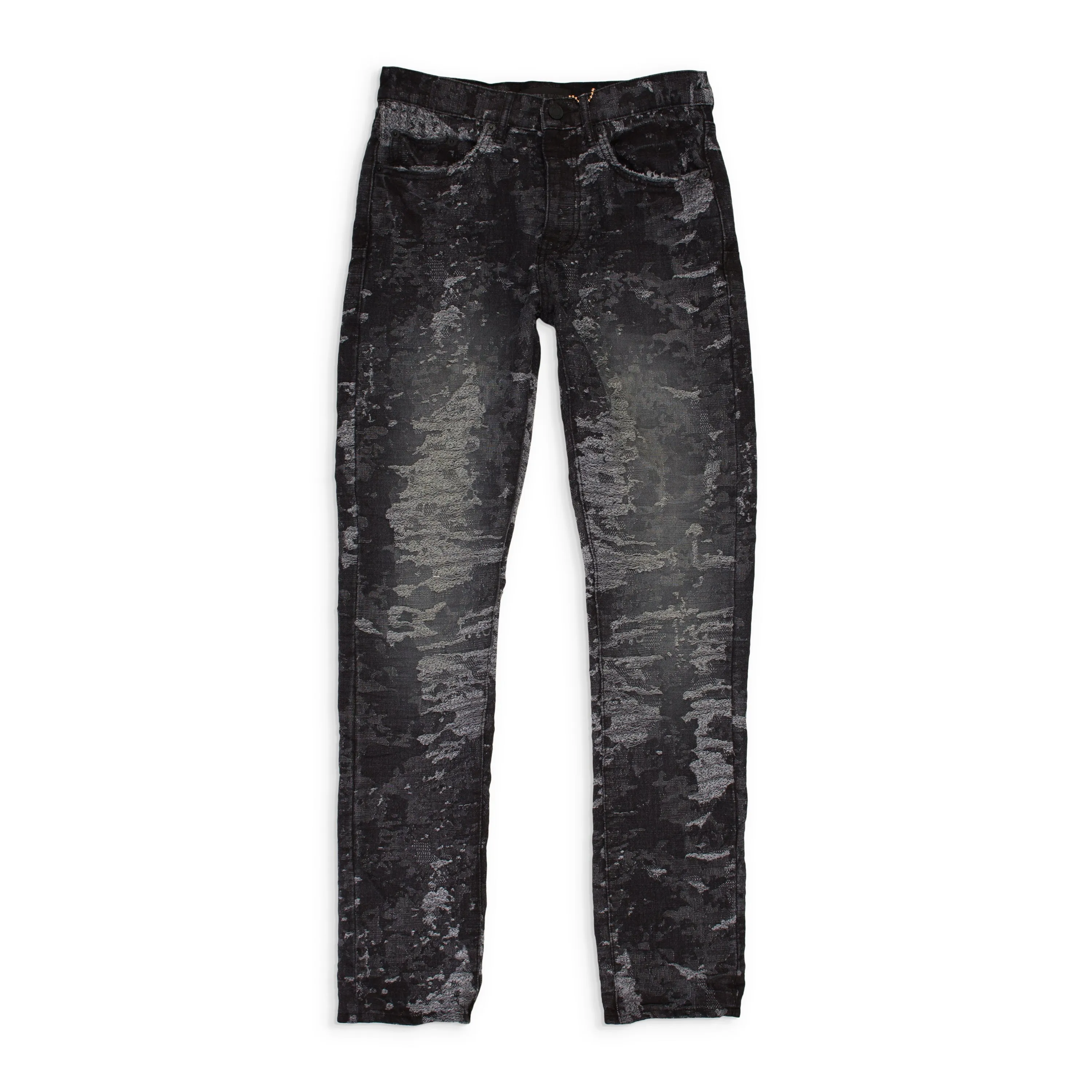 JACQUARD SLIM STRAIGHT SCHWARZE SKINNY JEANS