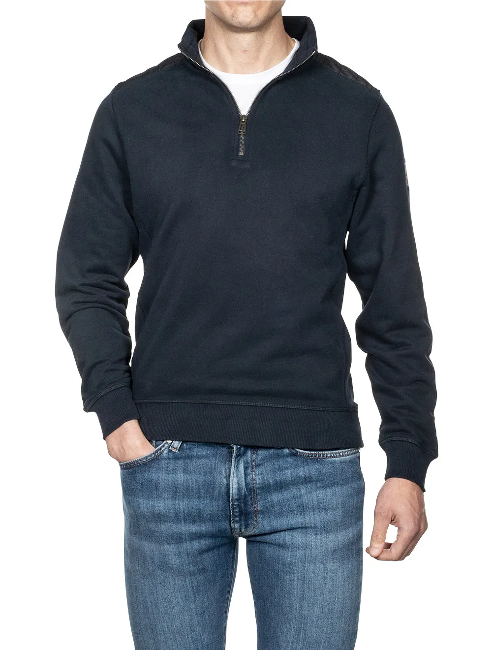 Jaxon Viertel-Zip Pullover Marine