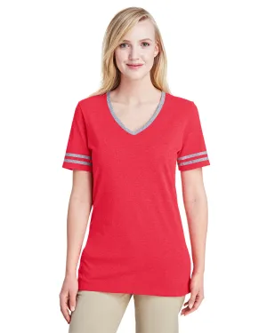 Jerzees 602WVR Damen TRI-BLEND Varsity V-Ausschnitt T-Shirt
