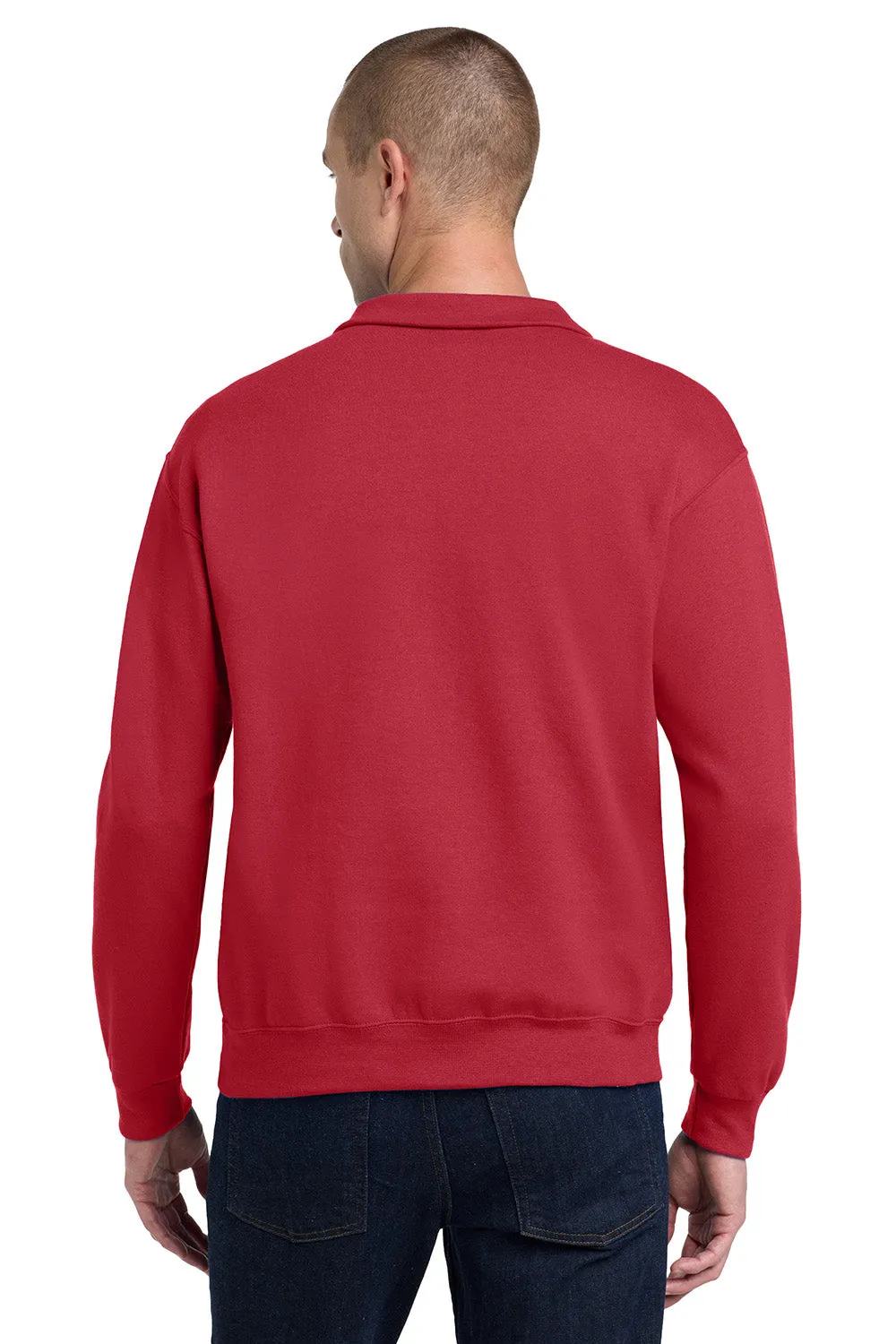 Jerzees Herren NuBlend pillingresistente Fleece 1/4-Zip Sweatshirt - Echtes Rot