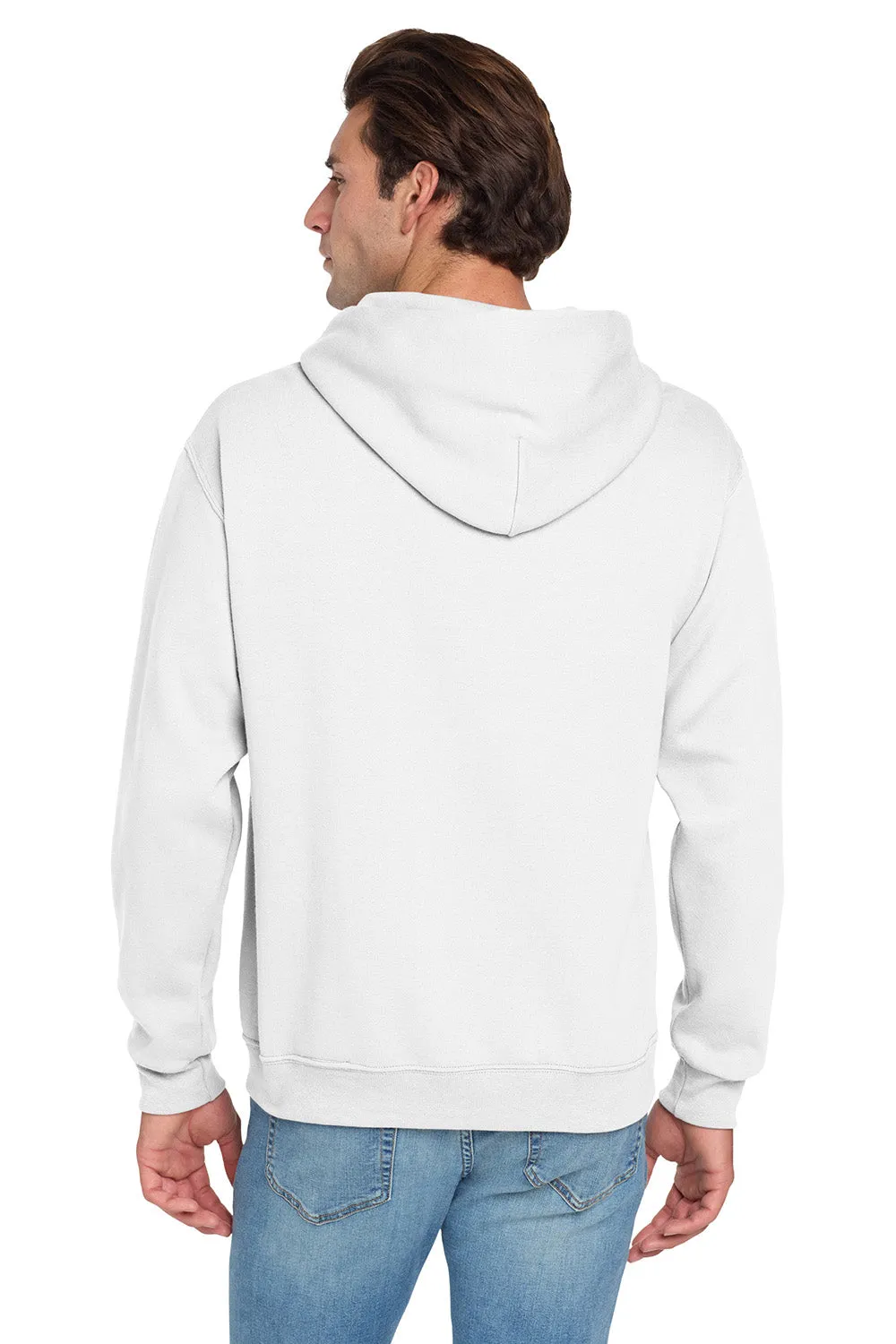 Jerzees Herren NuBlend pillingresistente Fleece Kapuzenpullover Hoodie mit Kangaroo-Tasche - Weiß