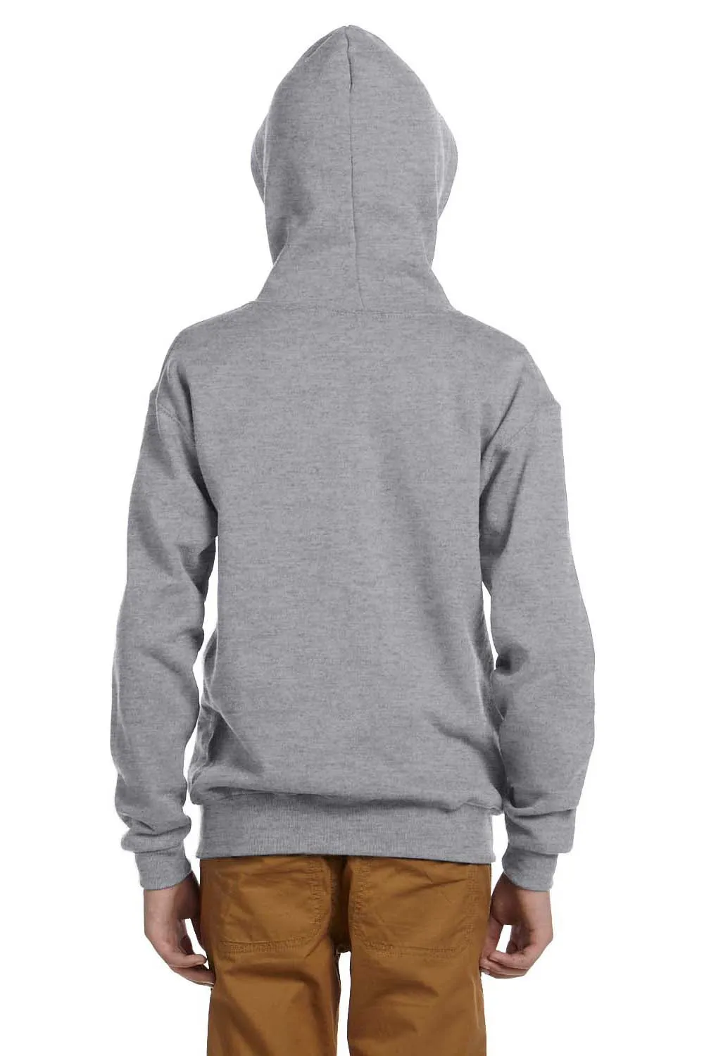 Jerzees Youth NuBlend pillingresistente Fleece-Full-Zip-Hoodie mit Kapuze und Taschen - Oxford Grau