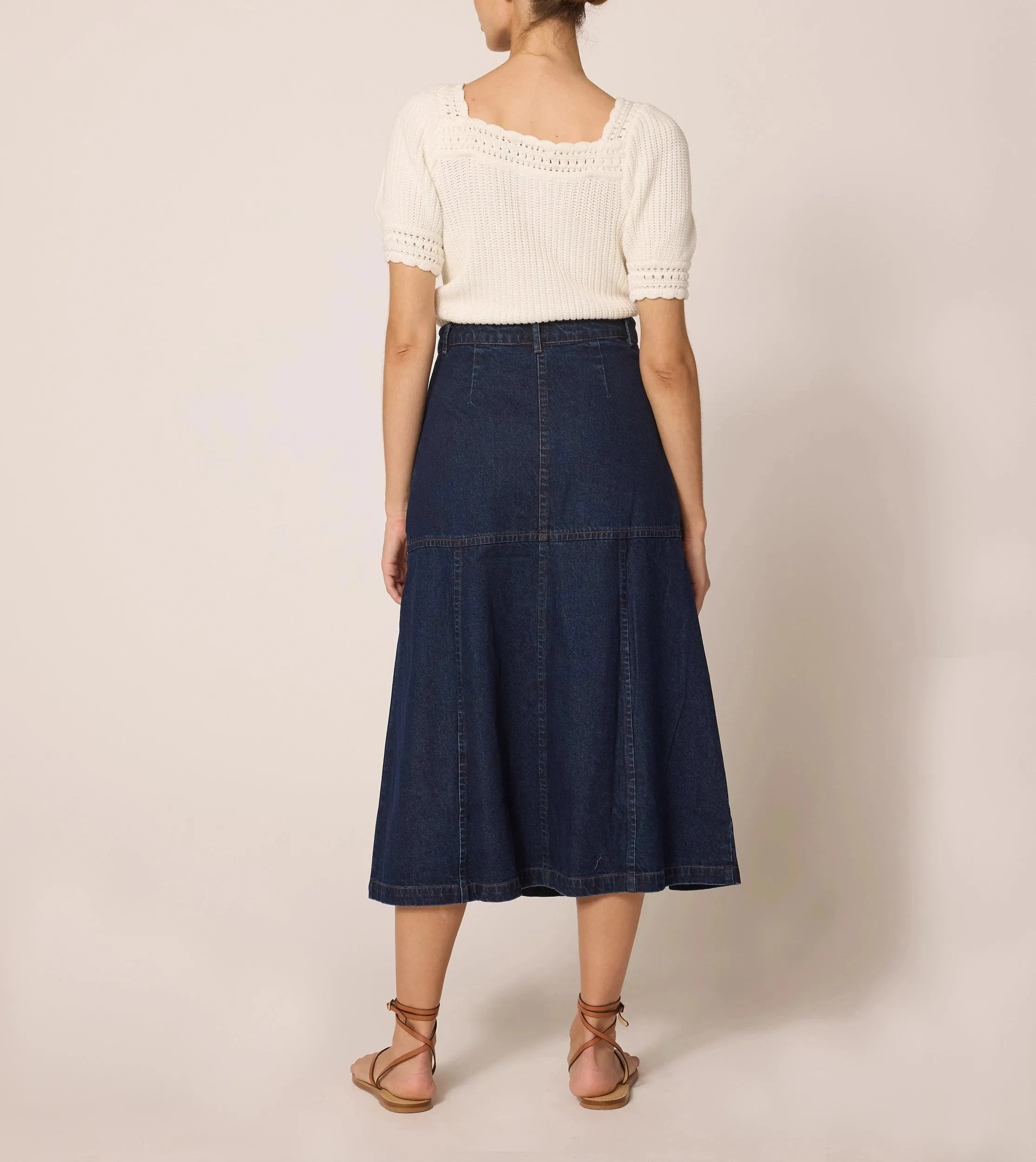 Josie Midi-Rock | Dunkelblau Denim