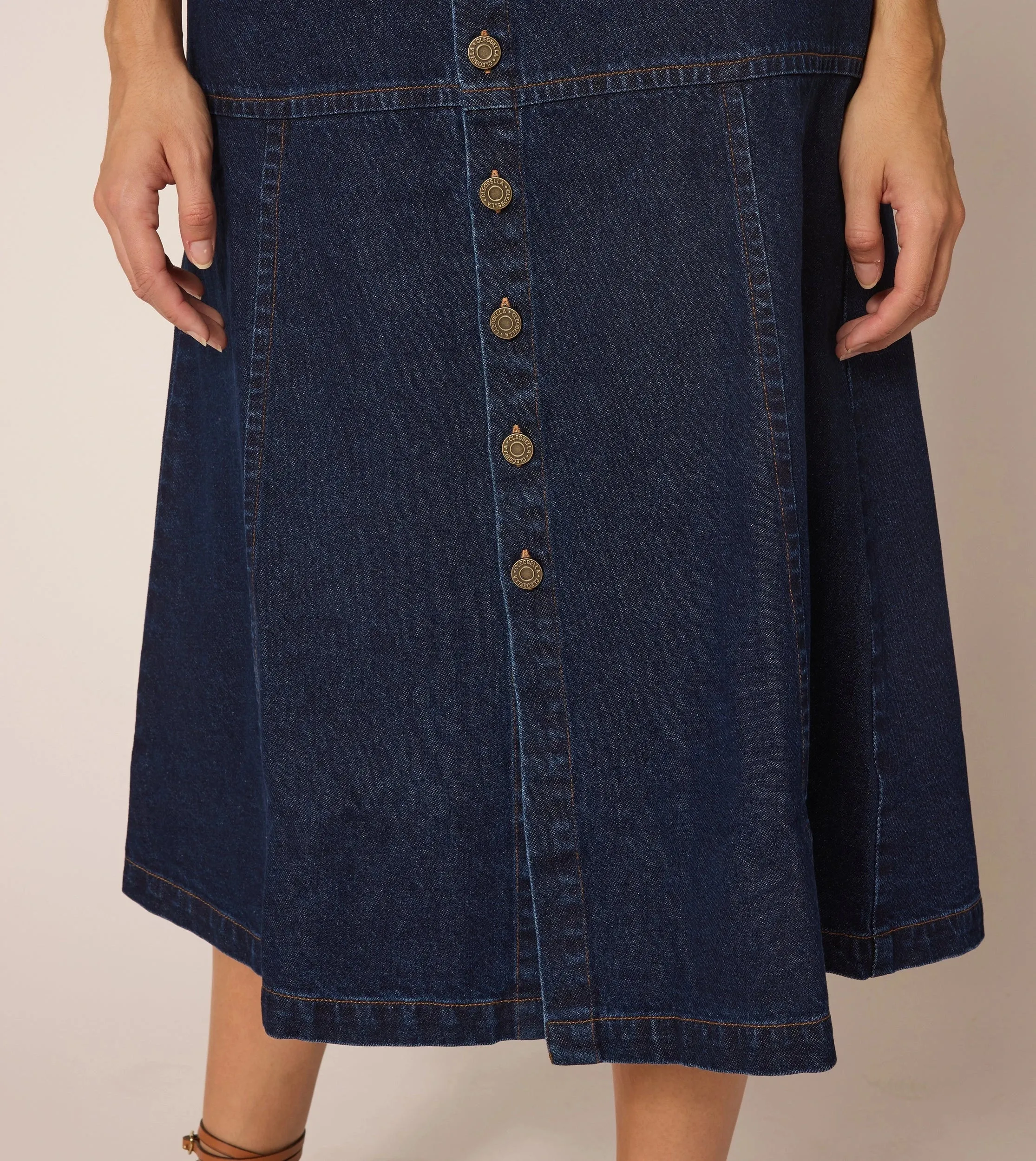 Josie Midi-Rock | Dunkelblau Denim
