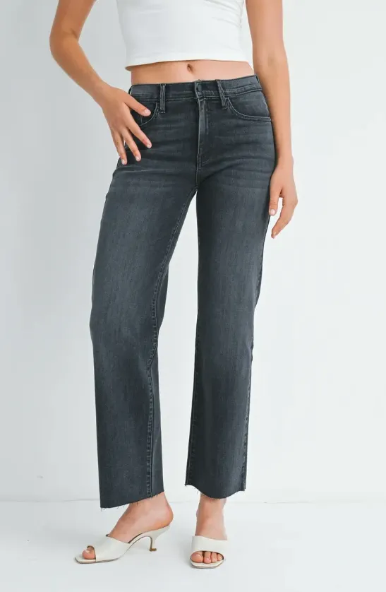 Just Black Denim Der schmale Palazzo mit Scissor Cut - Gewaschen Grau