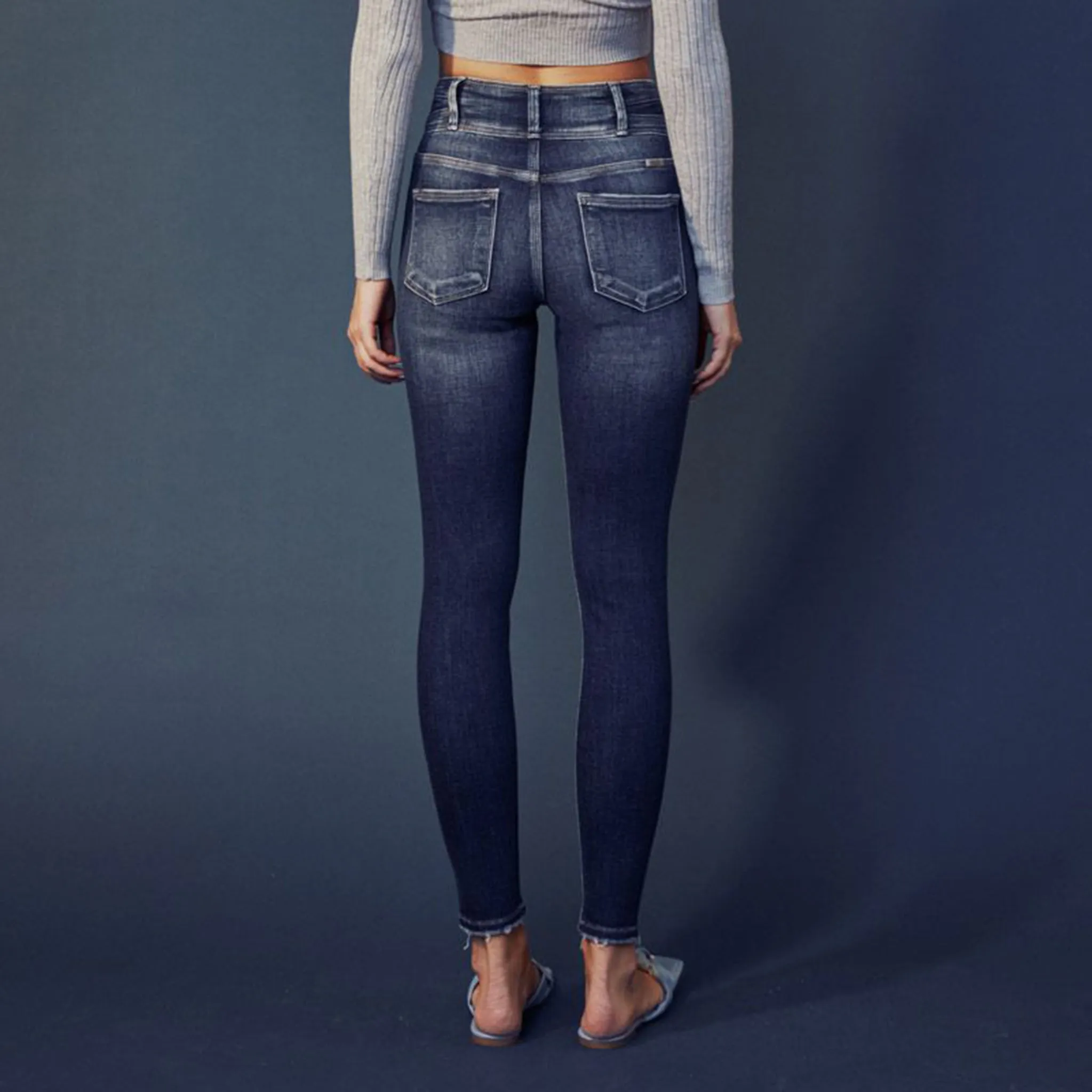 KanCan Skinny Jeans mit Doppelknopf und hoher Taille