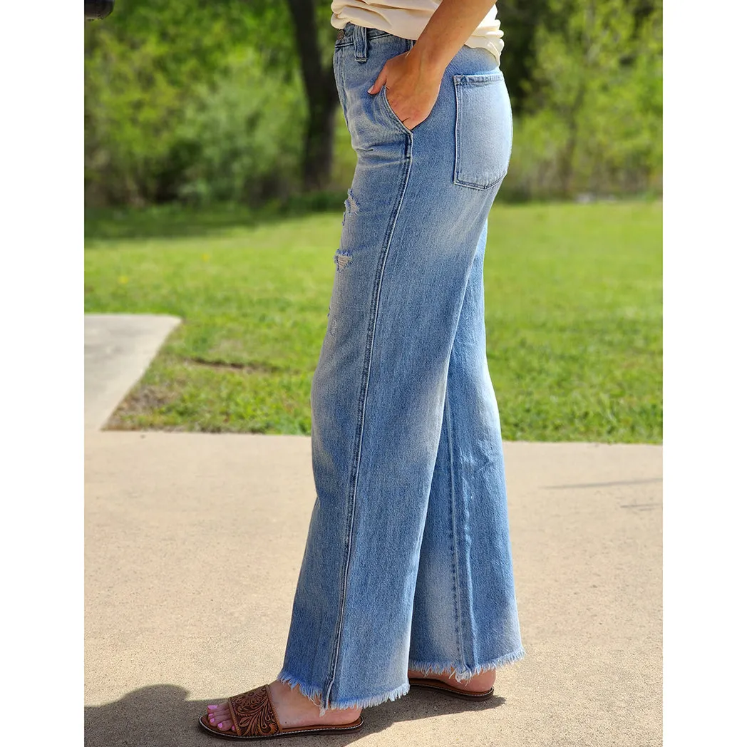 KanCan Louise Ultra High Rise 90's Denim in Mittelblau