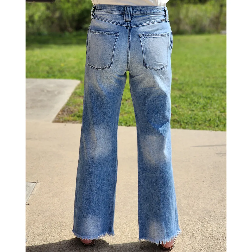 KanCan Louise Ultra High Rise 90's Denim in Mittelblau