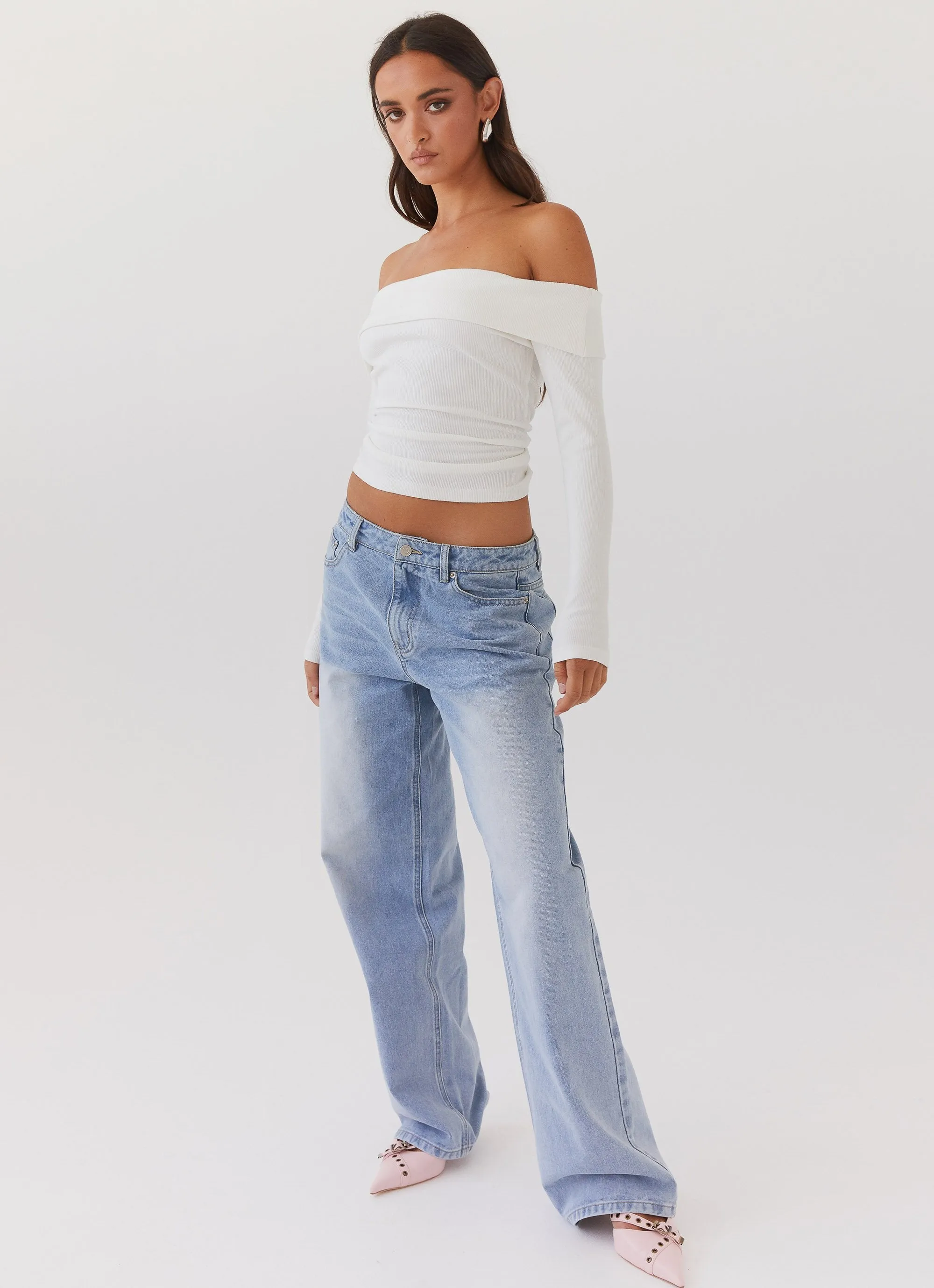 Keanna Low Rise Denim Jeans - Hellblau