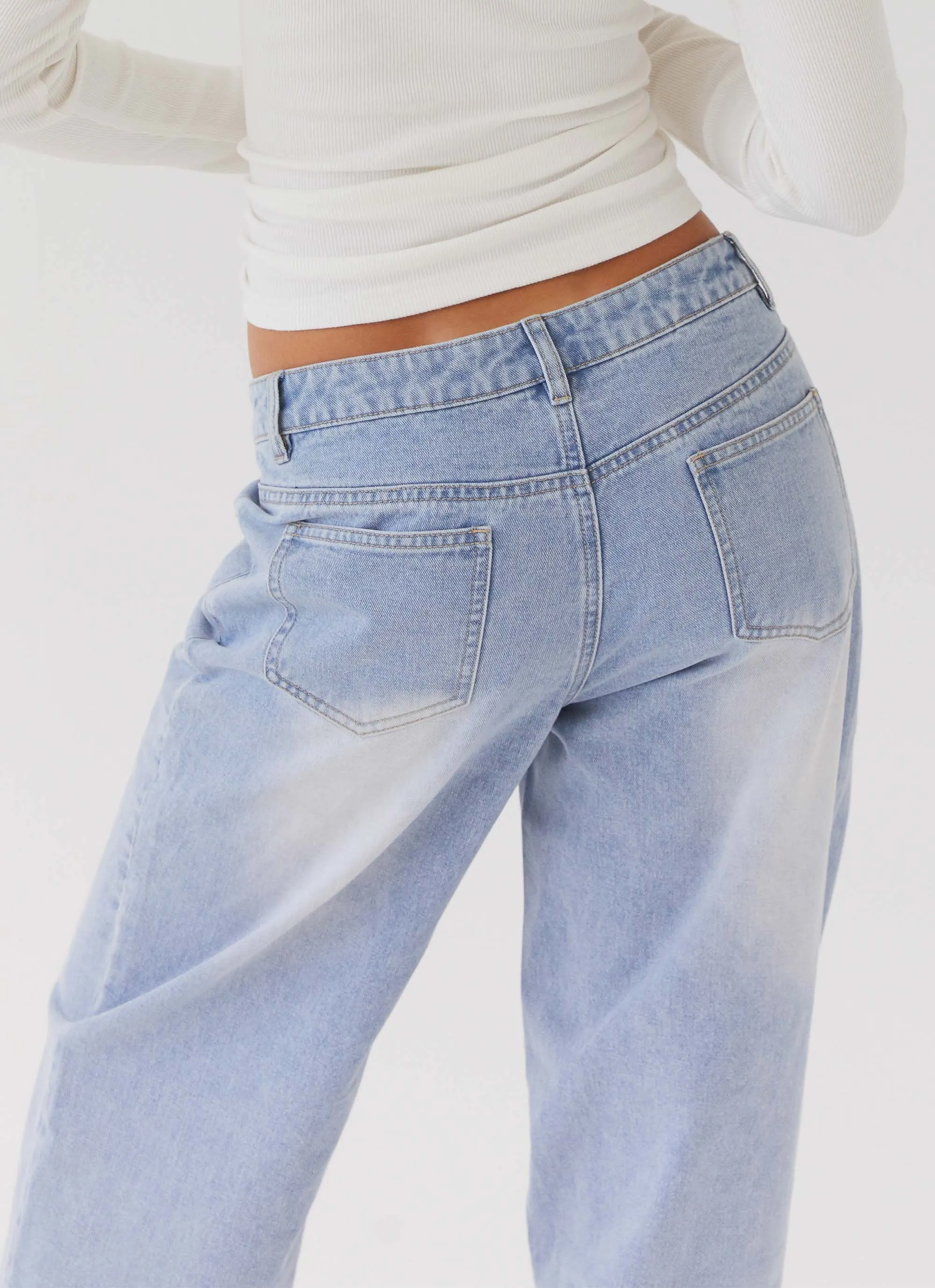 Keanna Low Rise Denim Jeans - Hellblau