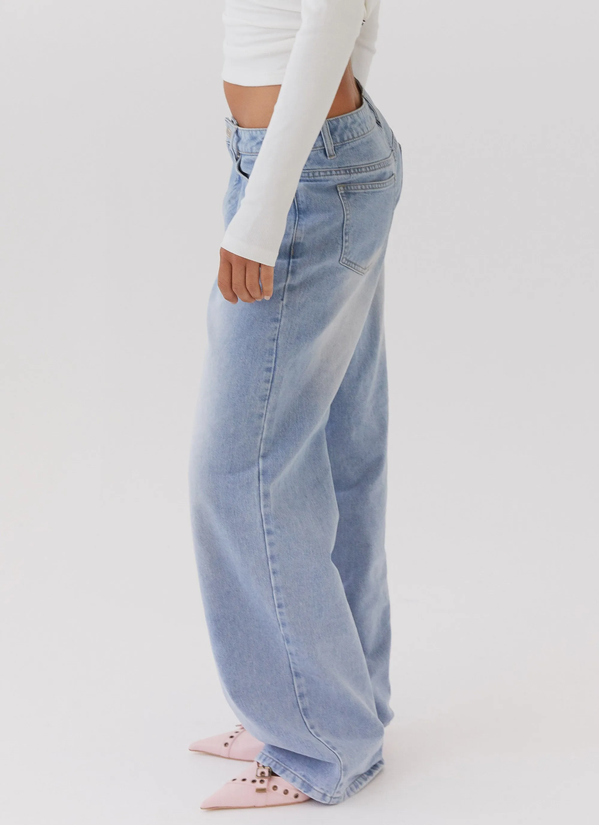 Keanna Low Rise Denim Jeans - Hellblau