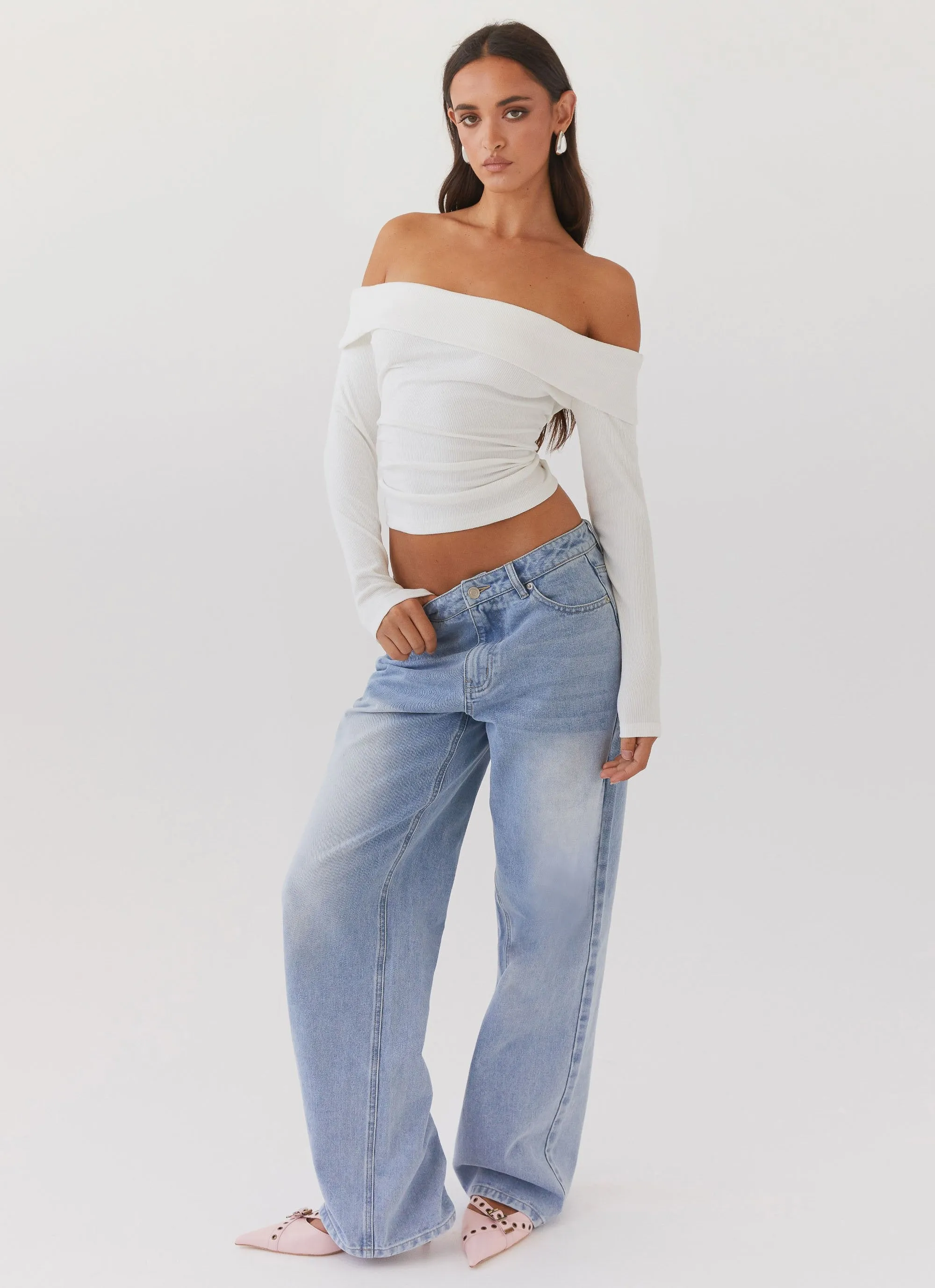 Keanna Low Rise Denim Jeans - Hellblau