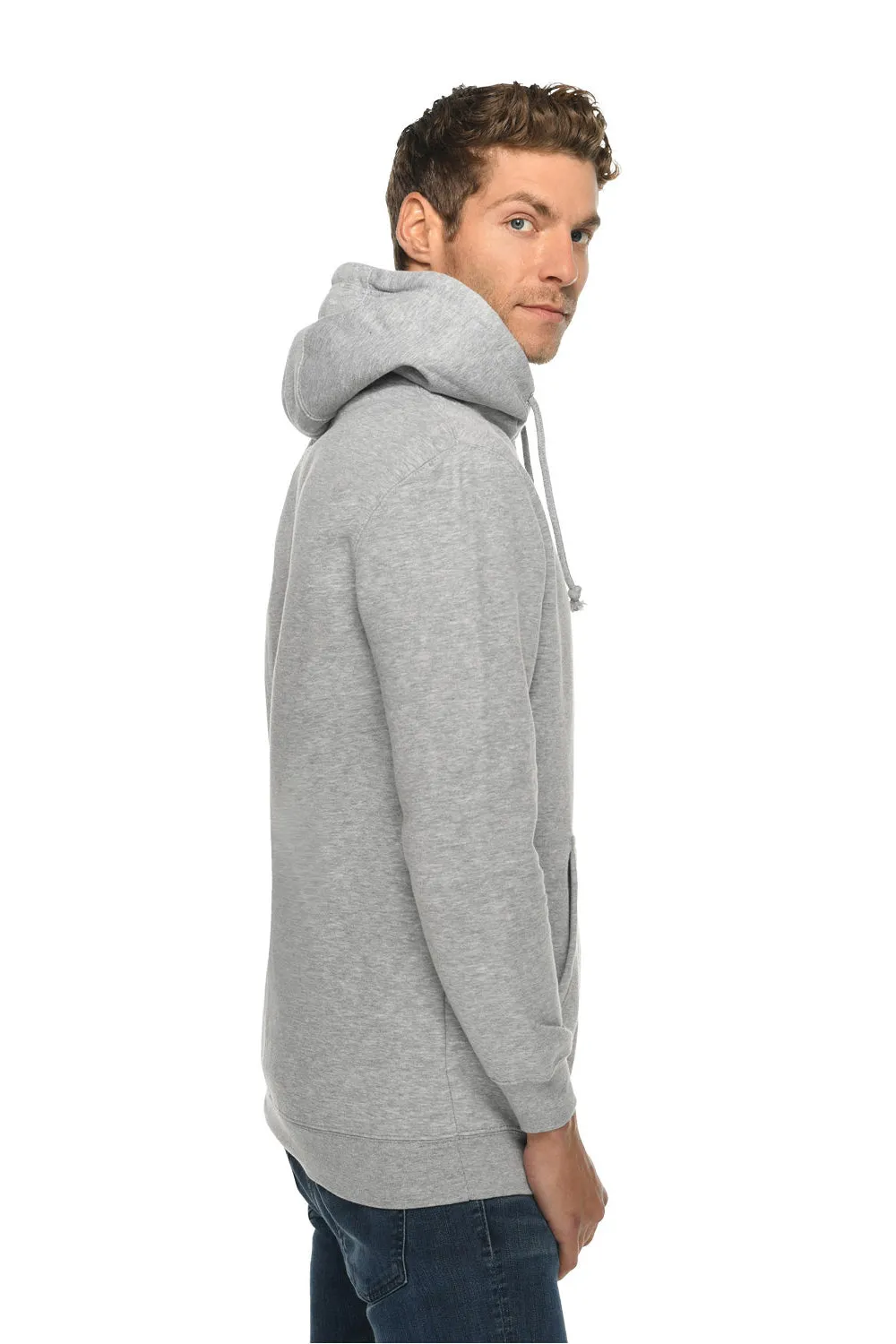 Lane Seven Herren Kapuzenpullover mit Kangaroo-Tasche - Heather Grey