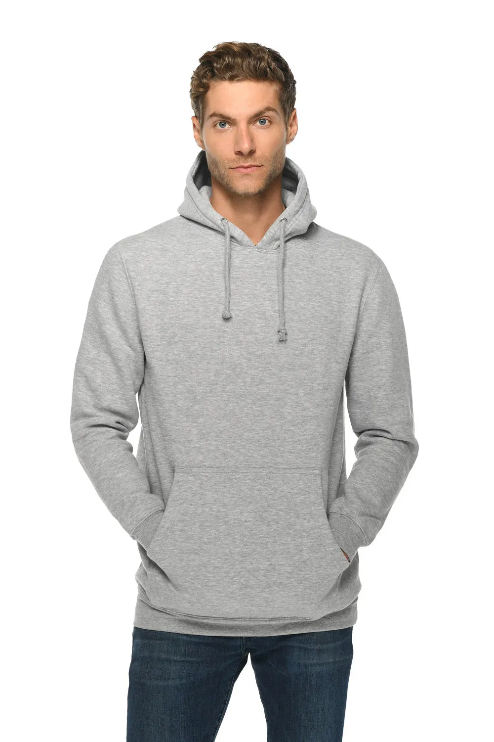 Lane Seven Herren Kapuzenpullover mit Kangaroo-Tasche - Heather Grey