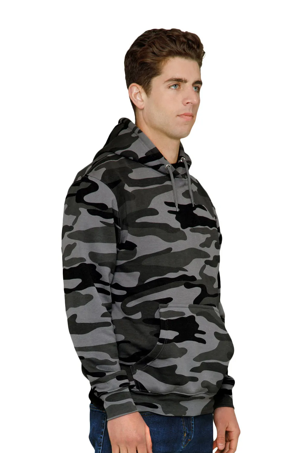 Lane Seven Herren Premium Kapuzenpullover Hoodie mit Kangaroo-Tasche - Schiefer Camo