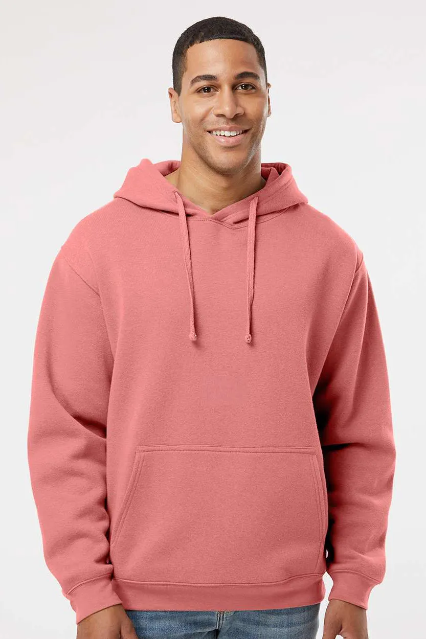 LAT Herren Premium Fleece Basic Kapuzenpullover mit Kangaroo-Tasche - Mauve Pink