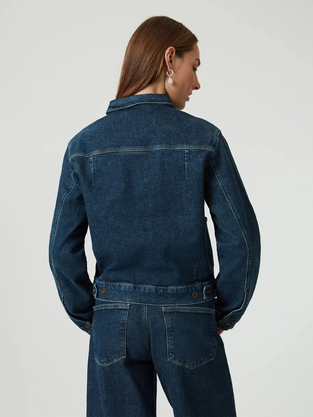 Laurel Denim Jacke - Dunkelblaue Denim Mavi Kleidung