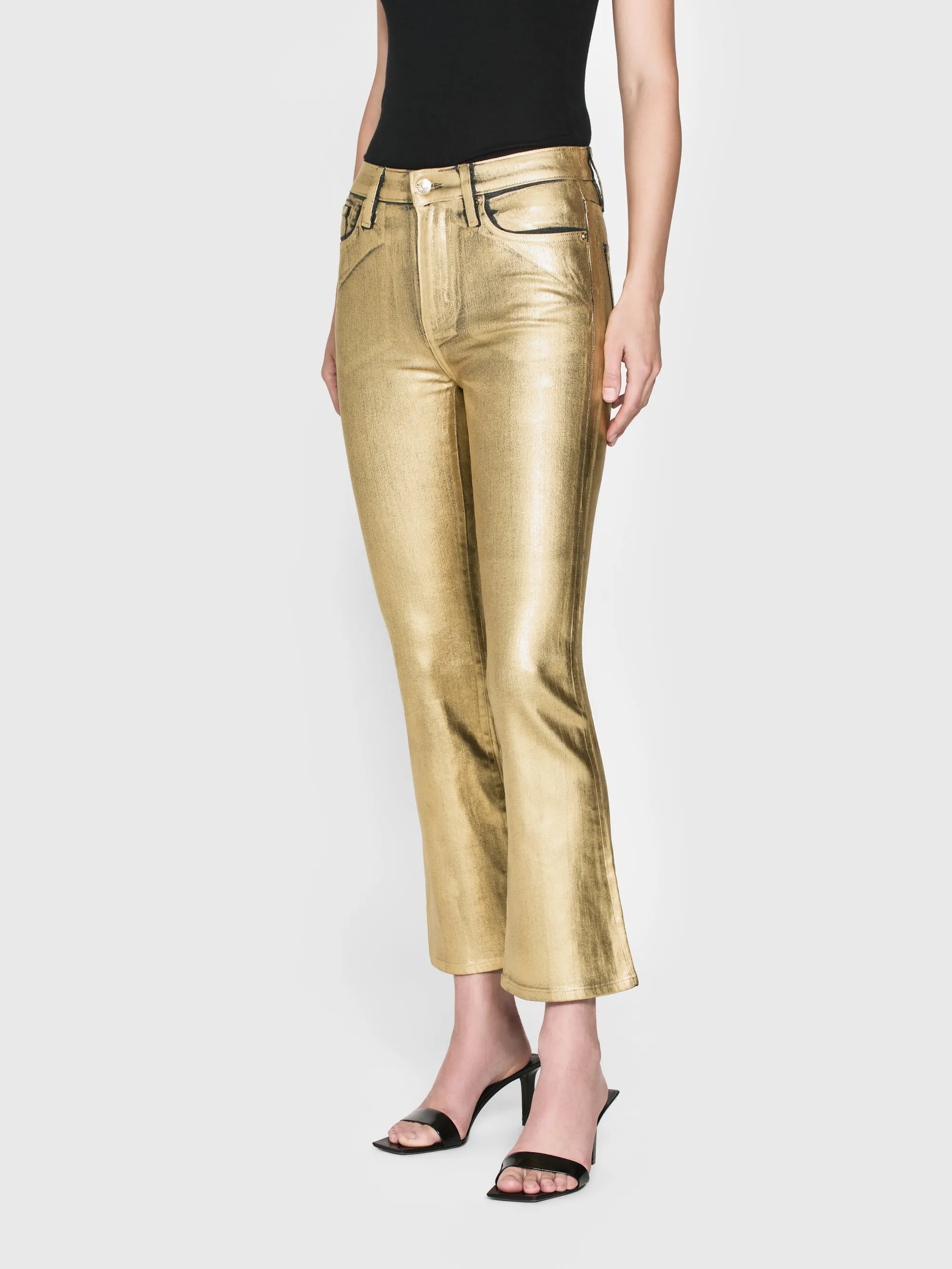 Le Crop Mini Boot -- Gold Chrom