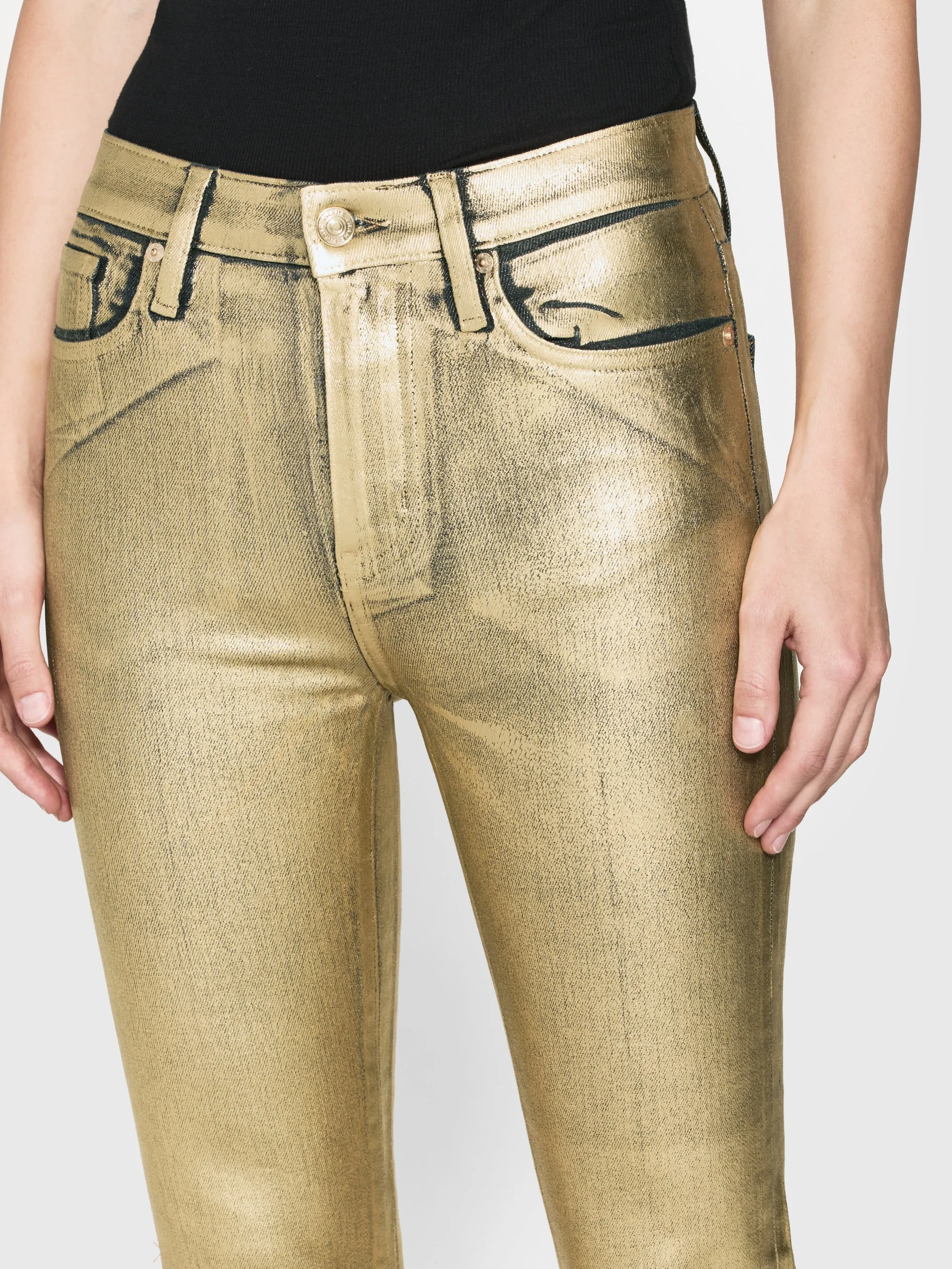 Le Crop Mini Boot -- Gold Chrom