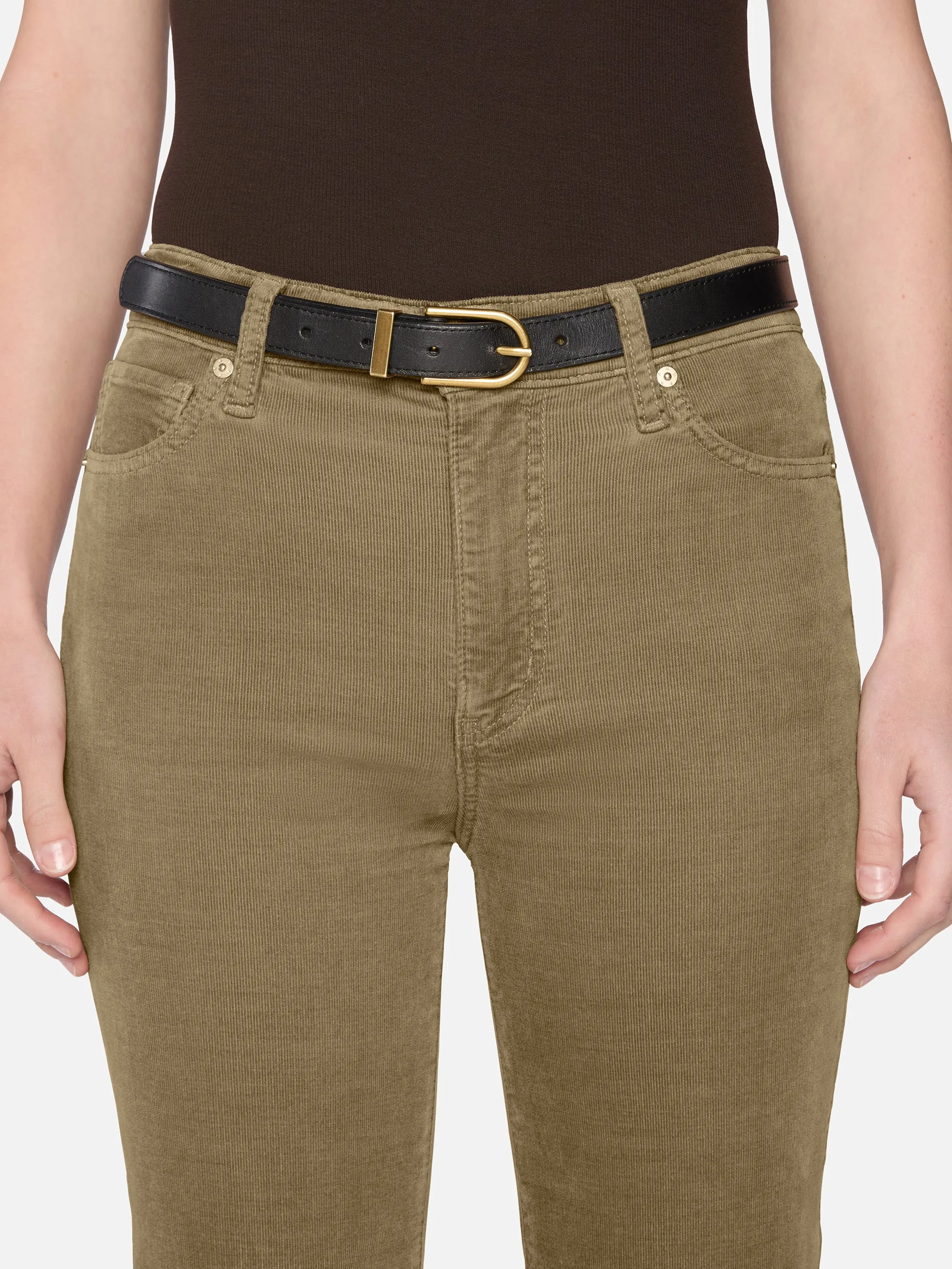 Der schlanke gerade Kordstoff - Hellbeige
