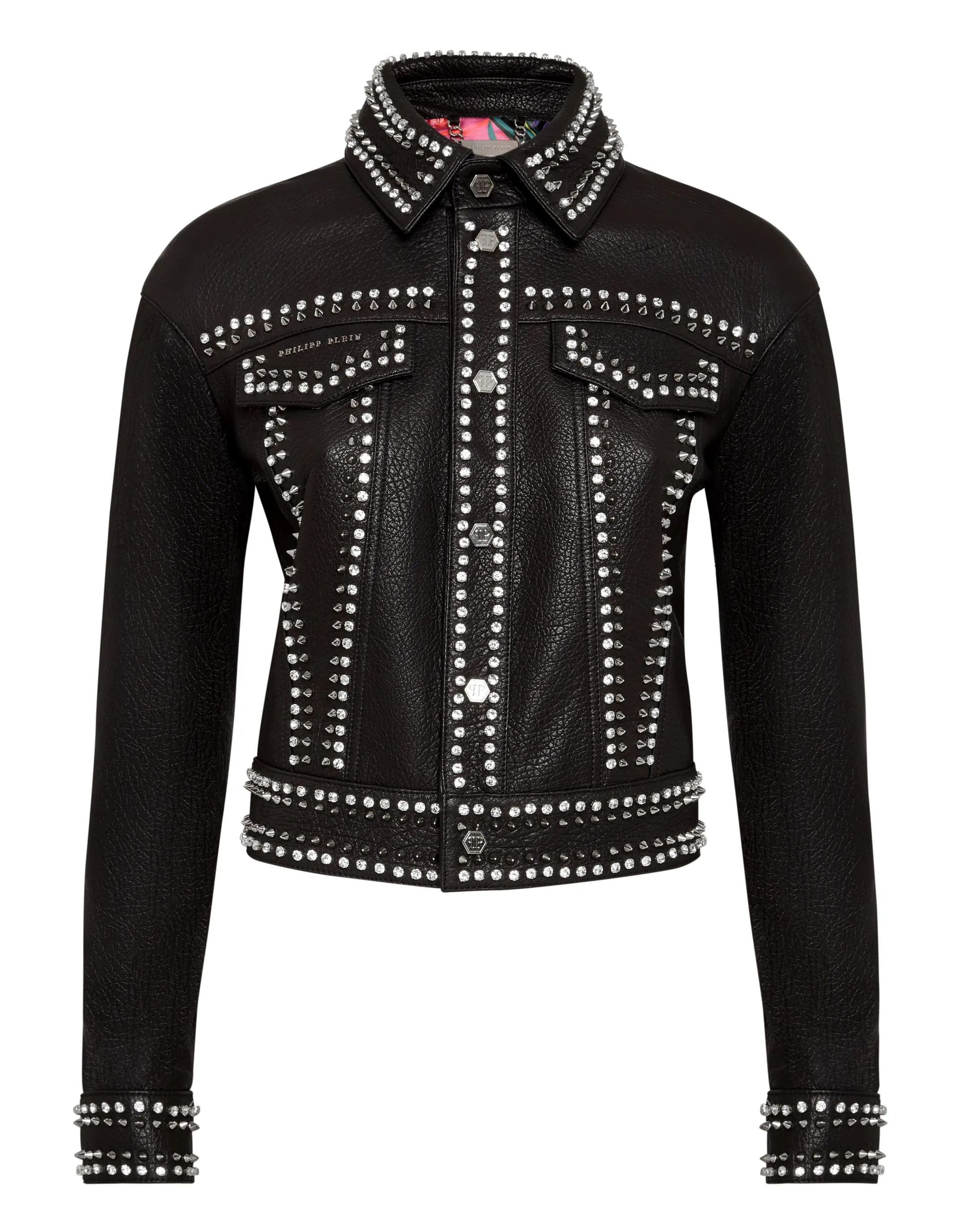 Lederjacke mit Nieten und Totenkopf