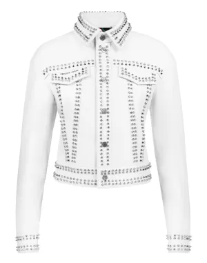 Lederjacke mit Nieten und Totenkopf