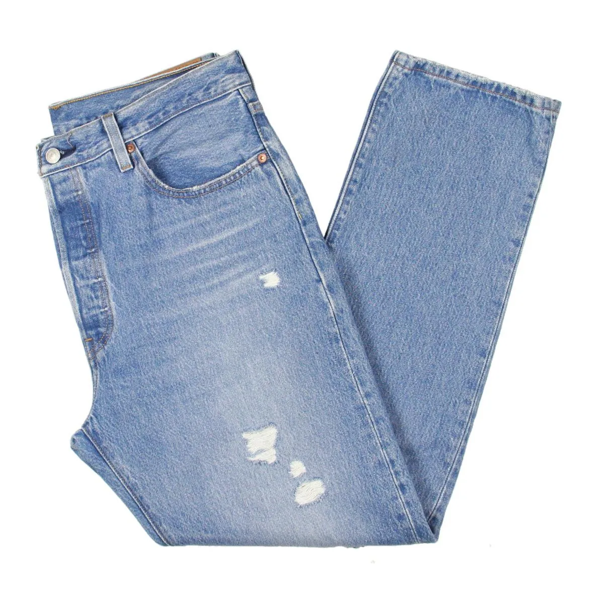 Levi's Damen 501 Jeans mit Knopfleiste und Used-Optik, gerade Beinform