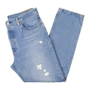 Levi's Damen 501 Jeans mit Knopfleiste und Used-Optik, gerade Beinform