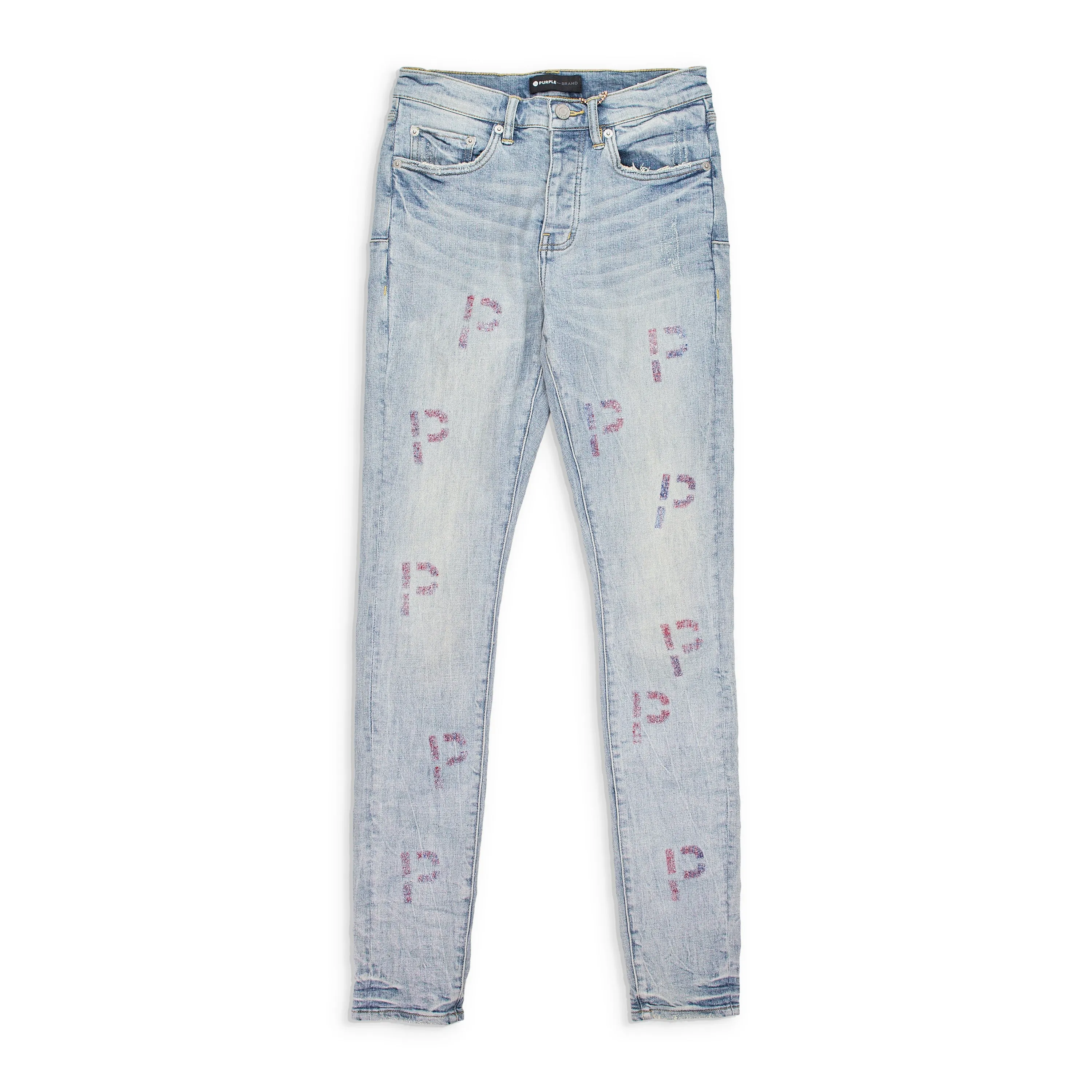 LEICHTE STICKEREI PUNCH P KARO Indigo SKINNY JEANS