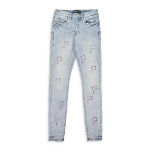 LEICHTE STICKEREI PUNCH P KARO Indigo SKINNY JEANS