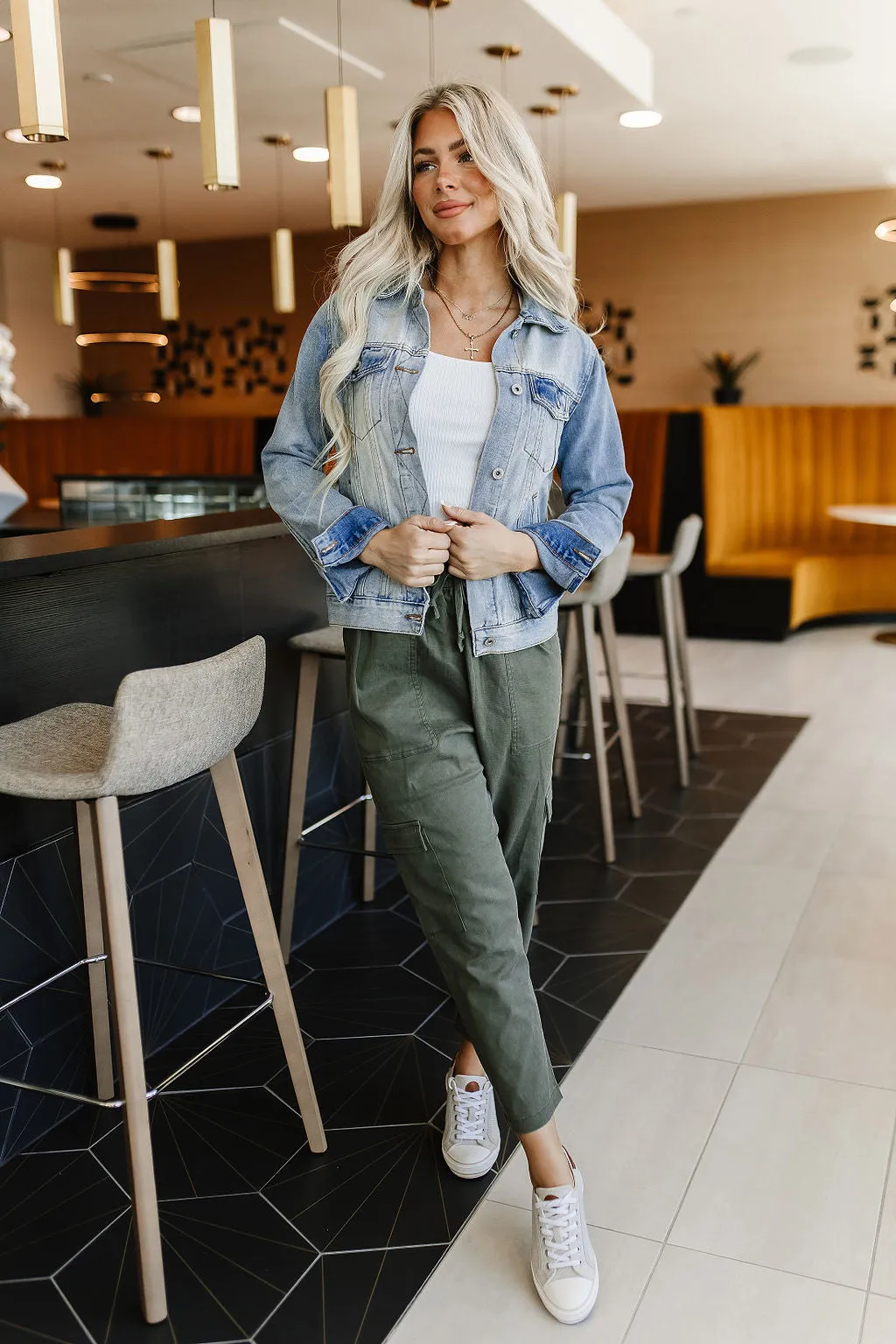 Hellgewaschene Denimjacke