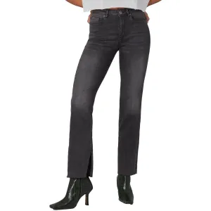 Lola Womens Jasper Split Hem Denim Straight Leg Jeans