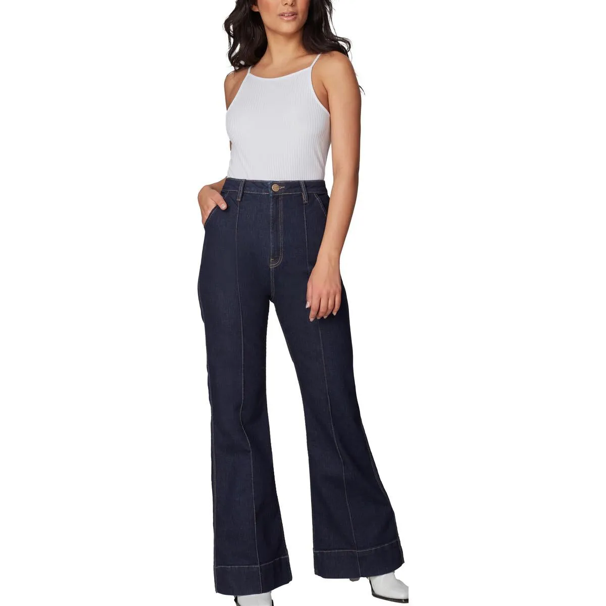 Lola Damen Stevie Pocket Denim Schlagjeans