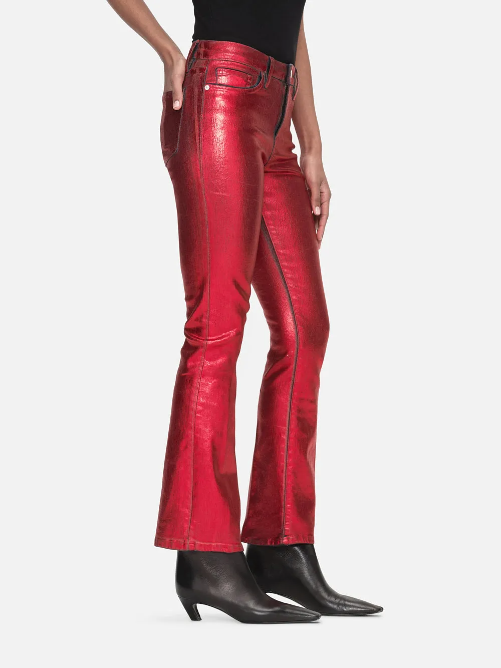 Lunar New Year Crop Mini Boot -- Rot verchromt