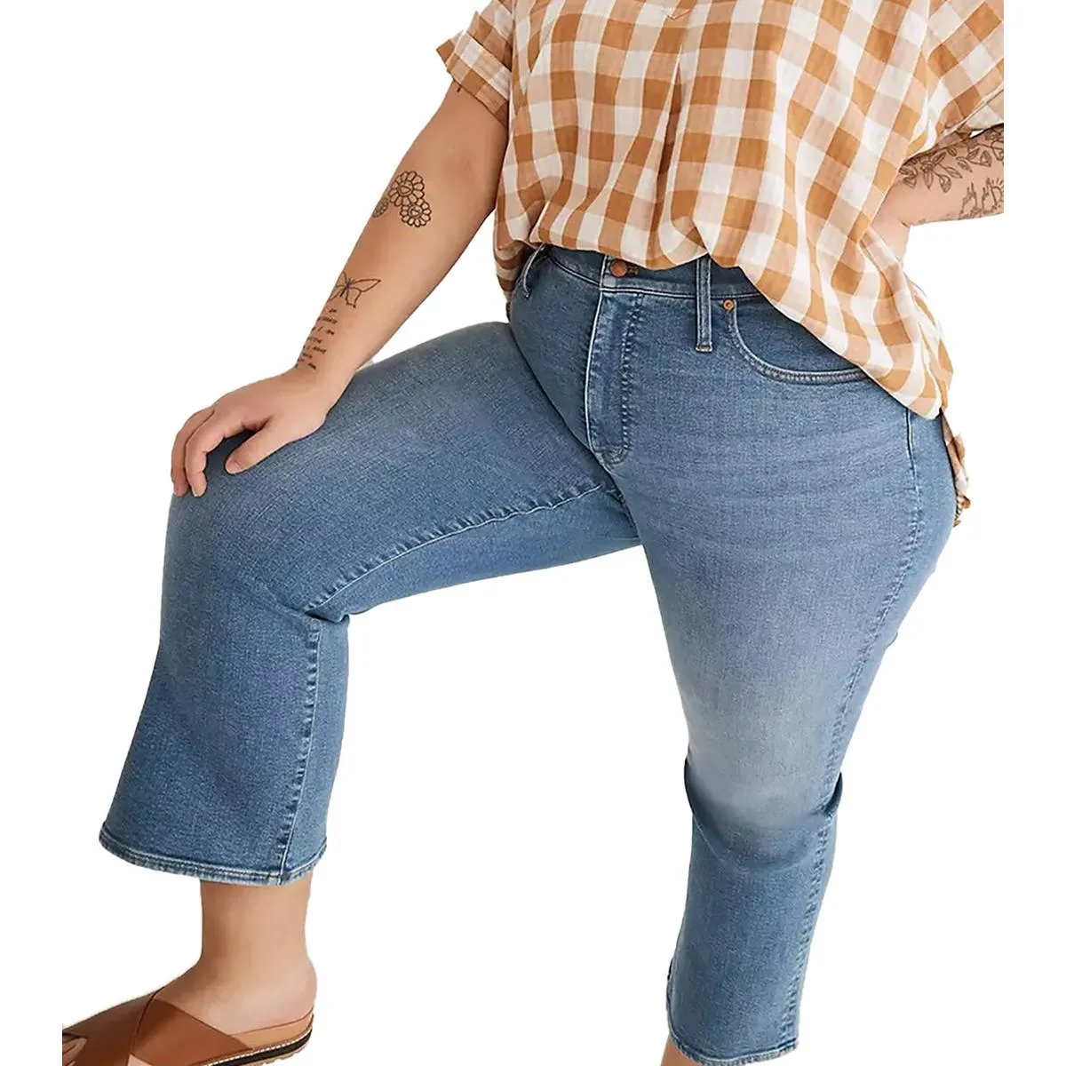 Madewell Damen Plus Tencel Bootcut Cropped Jeans