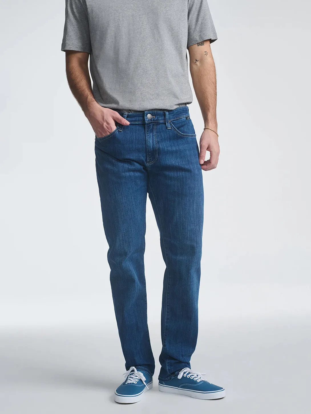 Marcus Slim Straight Jeans - Dunkel Gebürstet Supermove Mavi Kleidung