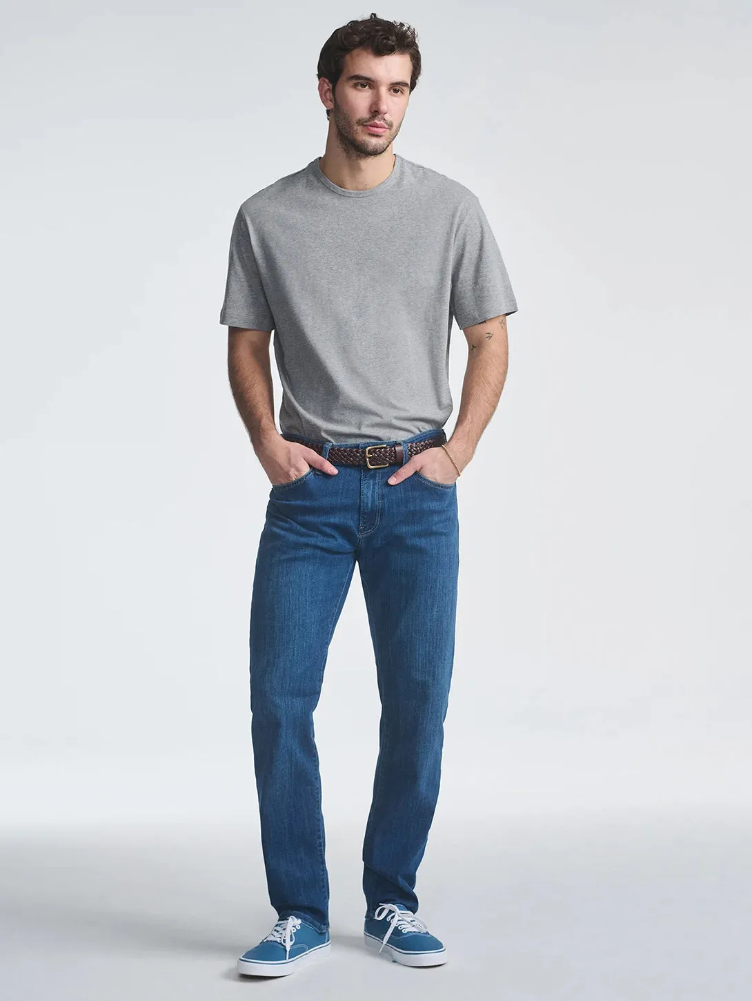 Marcus Slim Straight Jeans - Dunkel Gebürstet Supermove Mavi Kleidung