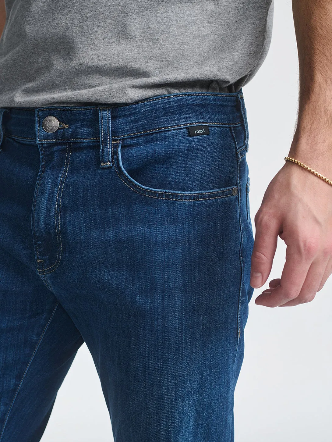 Marcus Slim Straight Jeans - Dunkel Gebürstet Supermove Mavi Kleidung