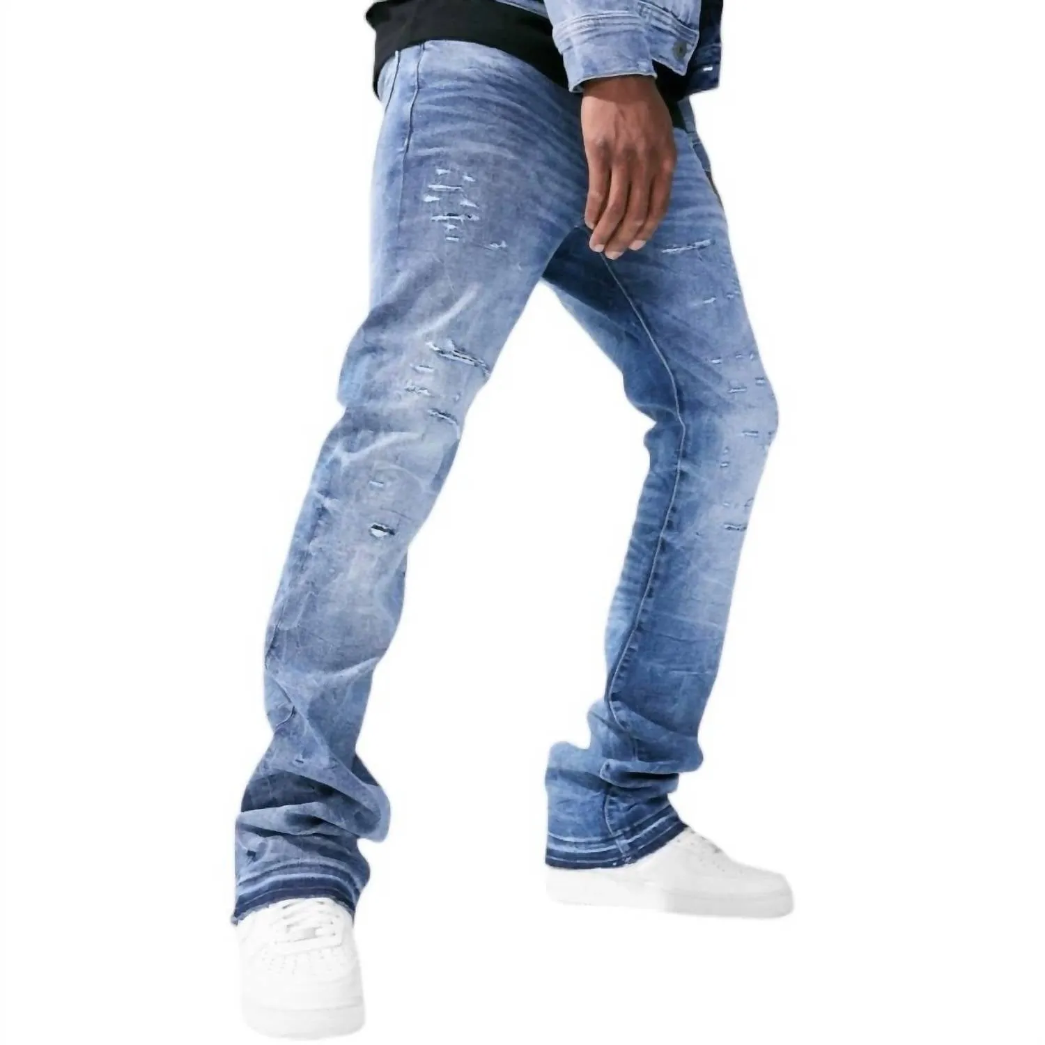Martin Stacked Desperado Denim Jeans in Echtem Blau