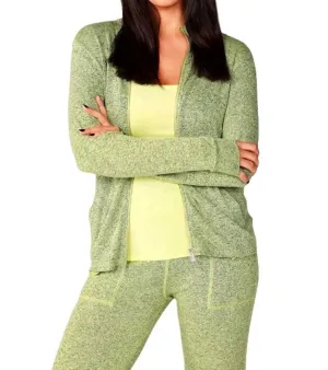 Melange Zip Jacket In Limette