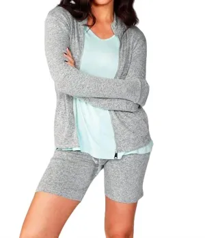Melange Zip Jacket In Nebelgrau