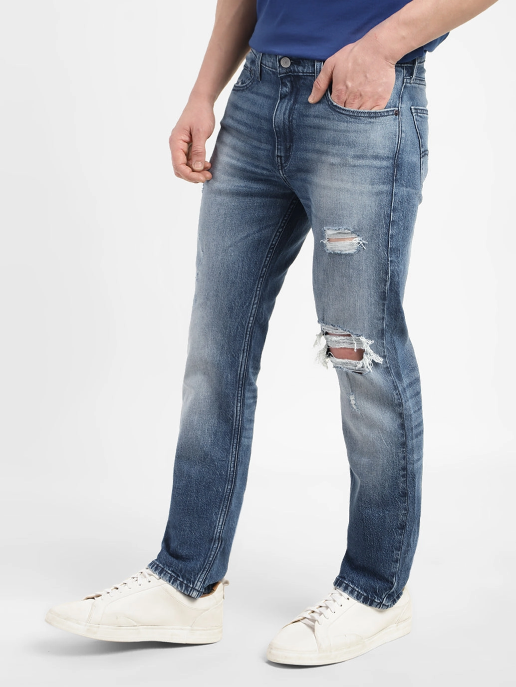 Men's 511 Blue Slim Fit Mid Rise Jeans