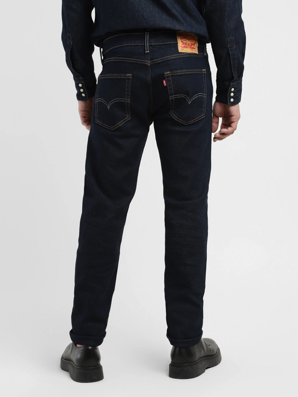 Men's 512 Navy Blue Tapered Fit Mid Rise Jeans