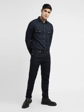 Men's 512 Navy Blue Tapered Fit Mid Rise Jeans