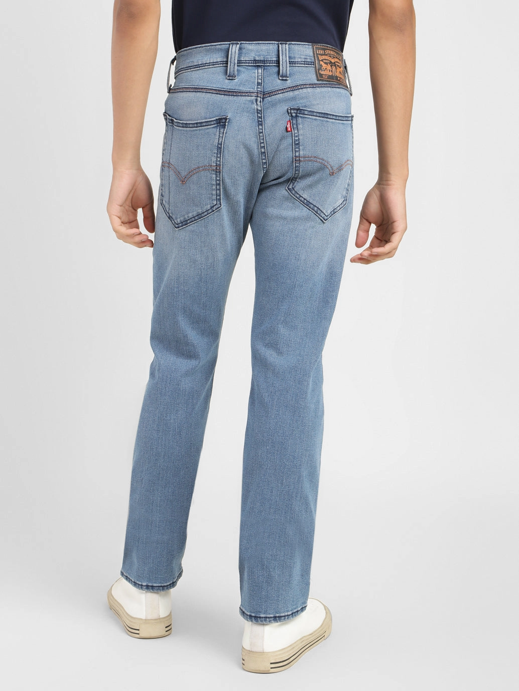 Men's 513 Blue Slim Straight Fit Mid Rise Jeans