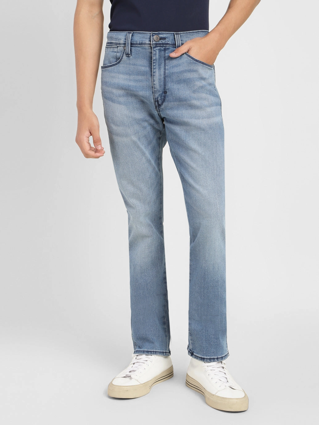 Men's 513 Blue Slim Straight Fit Mid Rise Jeans