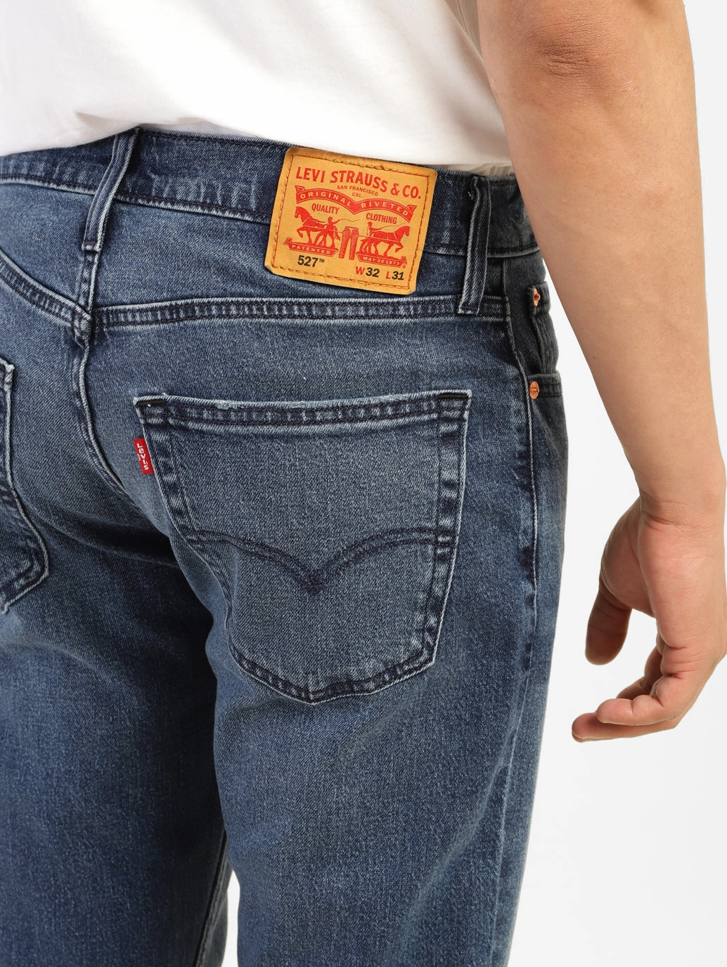 Men's 527 Blue Bootcut Fit Mid Rise Jeans