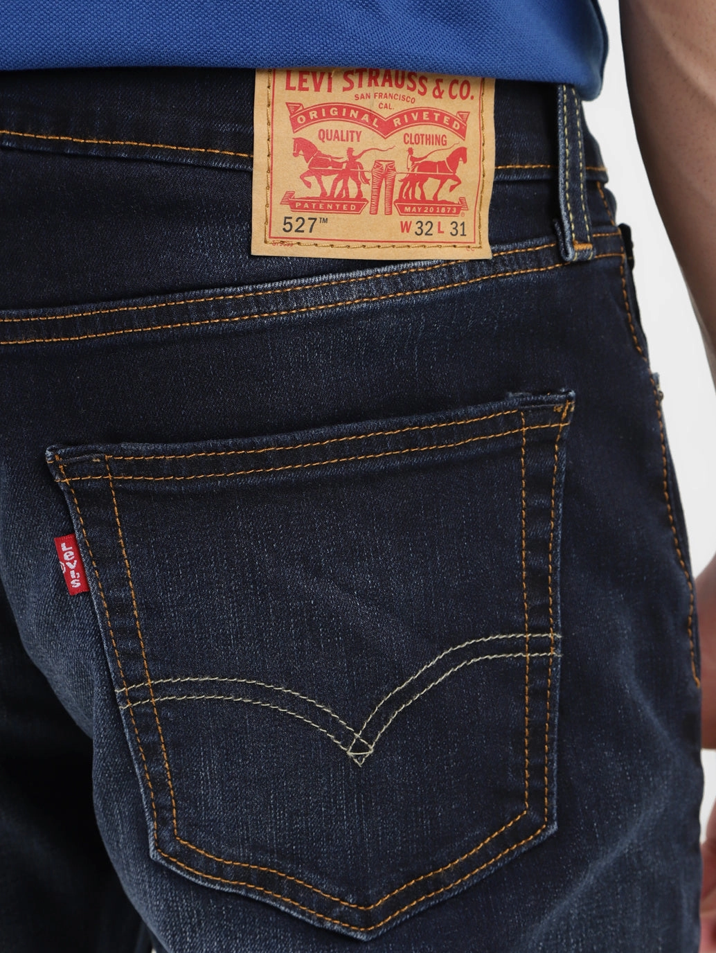 Men's 527 Blue Bootcut Fit Mid Rise Jeans