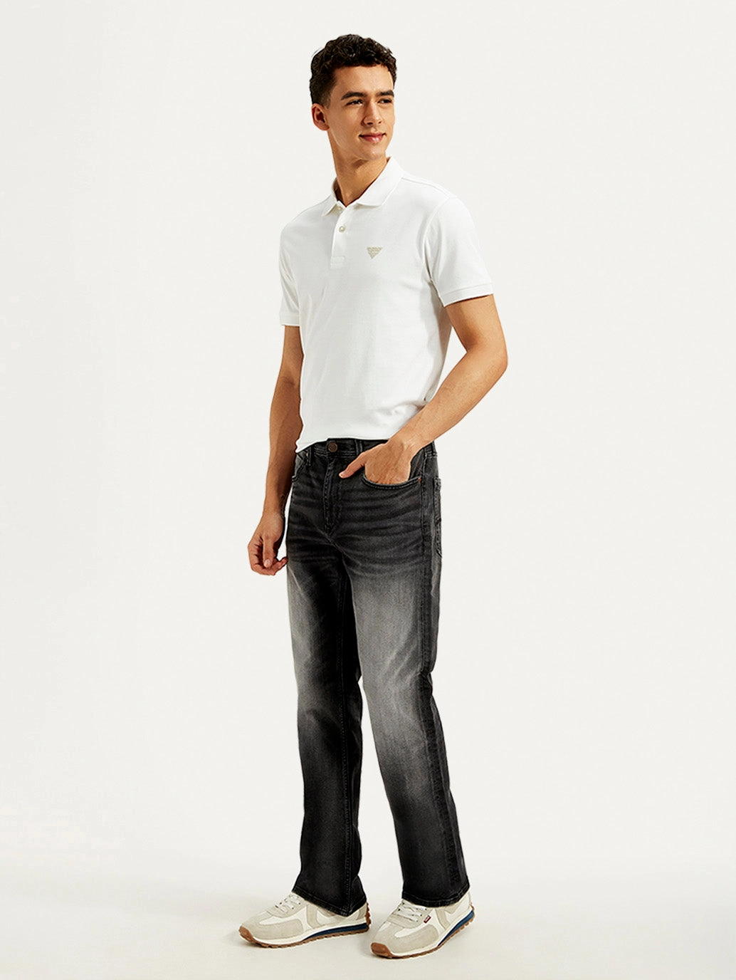 Herren 527 Slim Bootcut Jeans in Anthrazitgrau mit mittlerer Taillenhöhe
